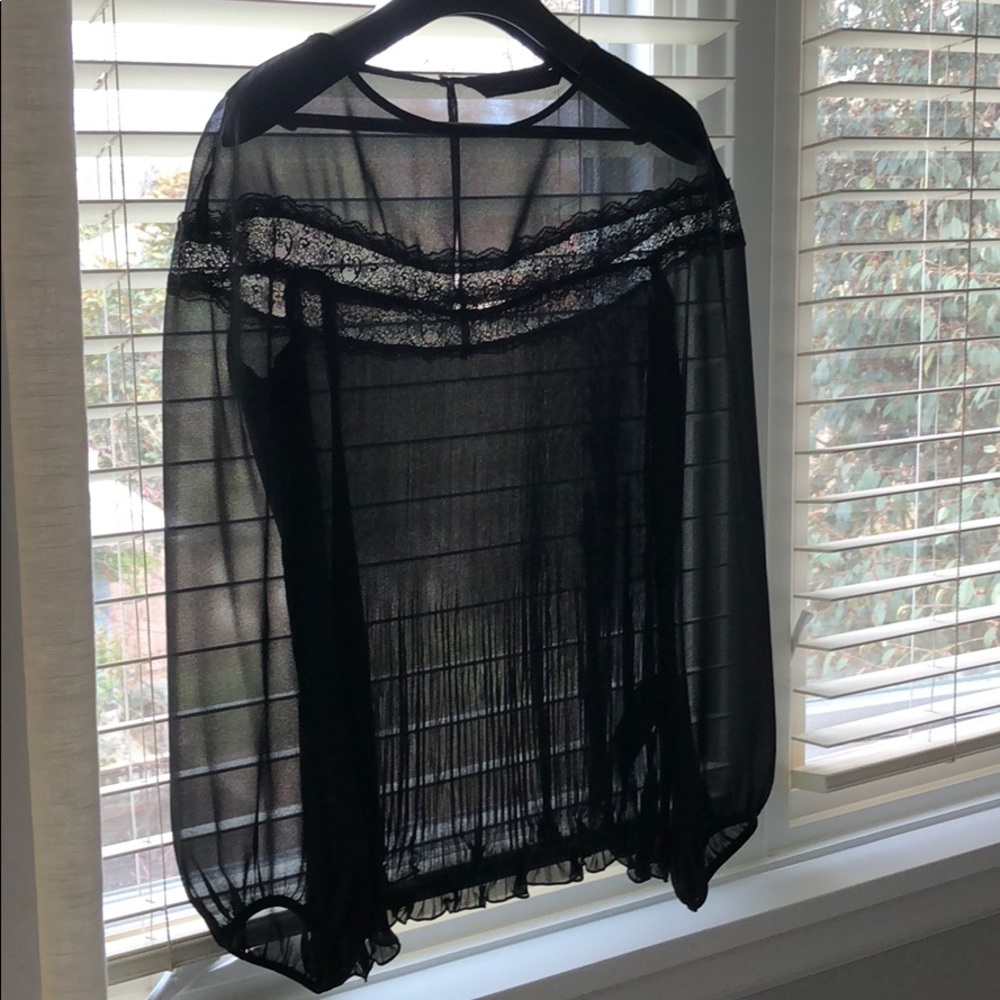 Zara black sheer top